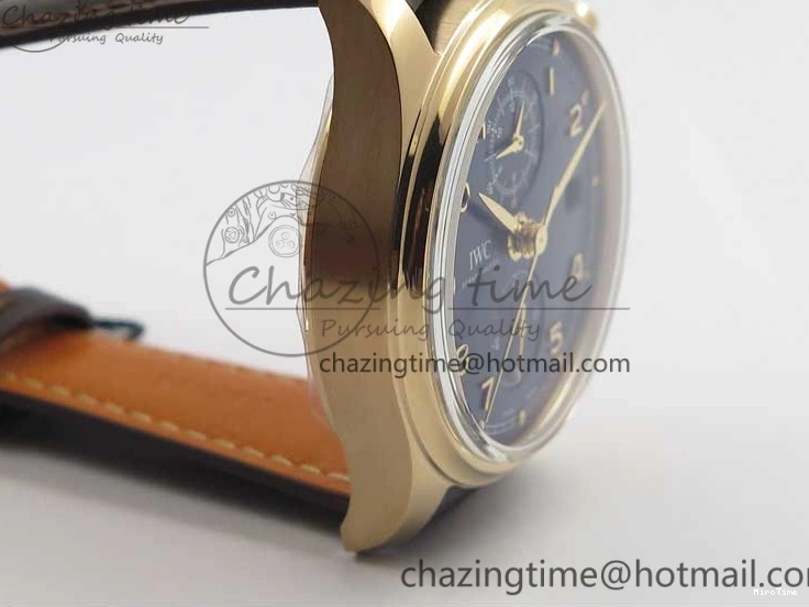 MIROTIME 0101 Portugieser Chrono  42 IW390406 RG ZF 1:1 Best Edition Blue Dial on Brown Leather Strap A Durable 7129